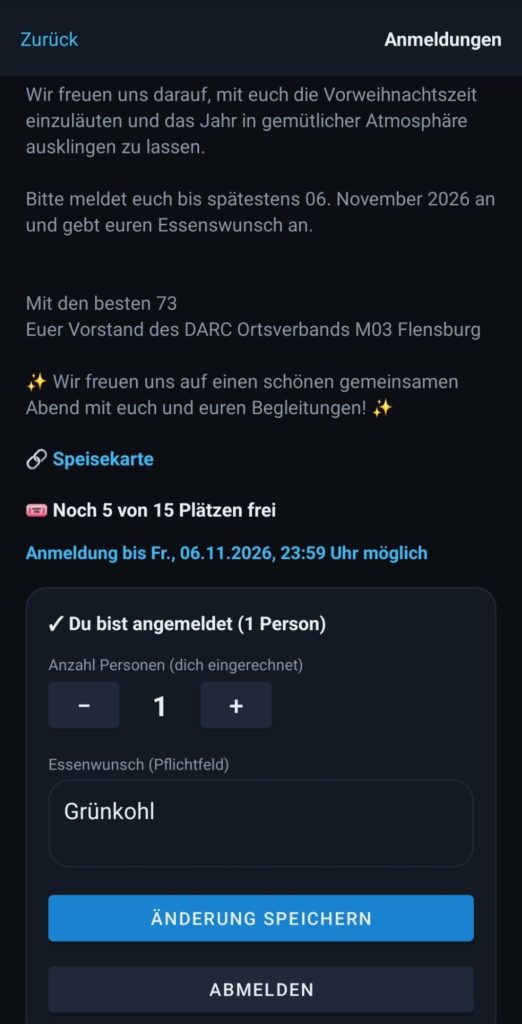Screenshot Anmeldungen 